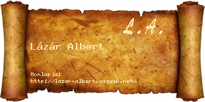 Lázár Albert névjegykártya